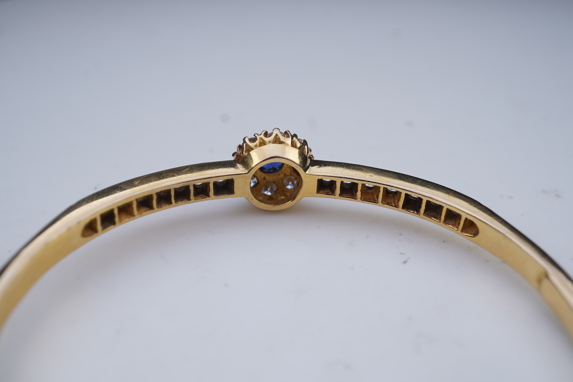 A sapphire and diamond bangle